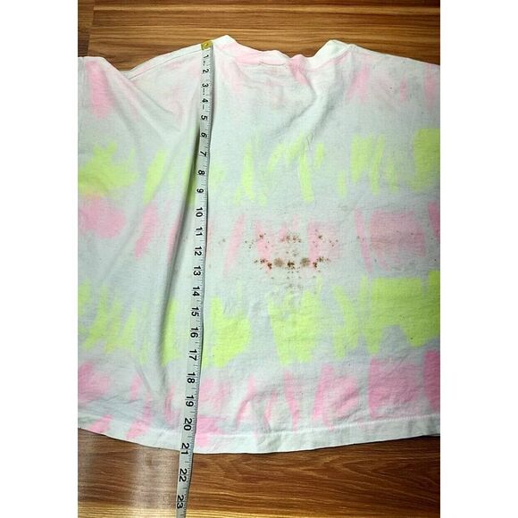 Vintage Signal Mega Tee Cropped Tie Dye Shirt Women's Neon Pink Yellow Crazy 90s - Picture 10 of 10